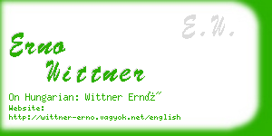 erno wittner business card